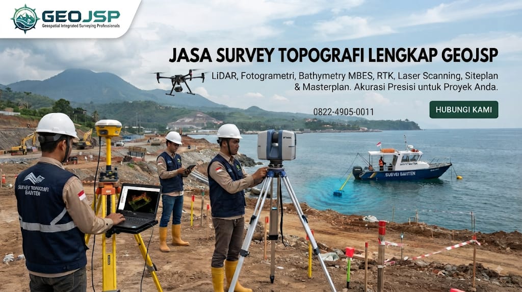 Jasa Survey Topografi & Perencanaan Siteplan dan Masterplan, Topografi Lidar, Bathymetric, USV Bathymetric, Pemetaan Foto Udara, Land Survey, Jasa Survey RTK